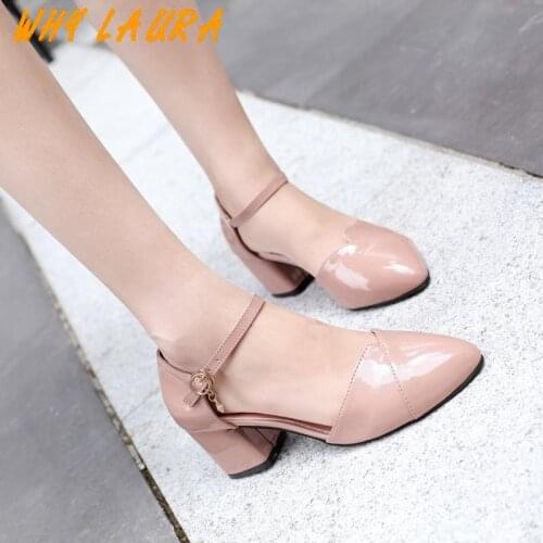 Spring and Autumn Summer Middle Heel Shoes Single Shoes Ladies coarse Heel Shoes Classic Sliding Shoes Sexy Woman Party Shoes