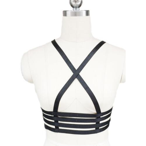 Women Black Sexy Cage bra Body Harness bondage gothic style cage harness Harajuku costume Crop Top costume exotic Body Harness