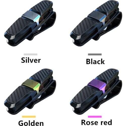 Car Glasses Clip Sunglasses Storage Box Random Color Eyeglass Holder Multi-function Magazine Folder Auto Sun Visor Mount 1PCS