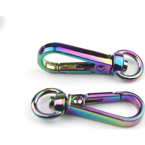 1 pcs Colorful Metal Swivel Eye Snap Hook Trigger Lobster push gate Hook Clasp Clip for Leather Craft Bag Strap Belt Webbing