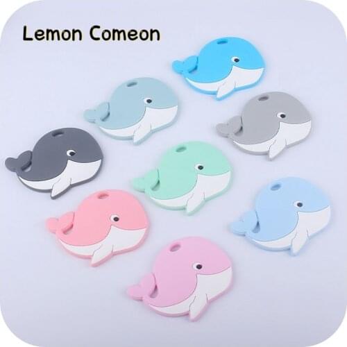 1Pc Silicone Teether Rodent Whale Food Grade Silicone Pandents DIY Nursing Teething Toys For Teeth Newborn BPA Free Baby Teether