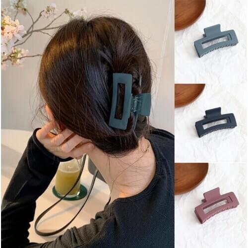 1 pc Scrub Fashion Korean Style Women Girls Hair Claws Big Size Elegant Hair Clips Acrylic Hair Accessories Headwear Ornament