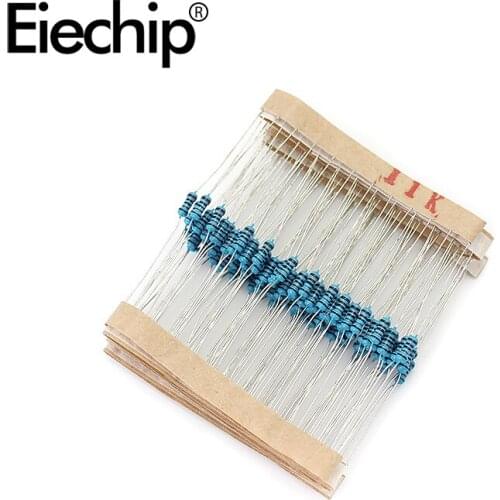 100pcs/lot 1/4W 1% Metal film resistor 0.25W resistance 11K ohm Throught Hole