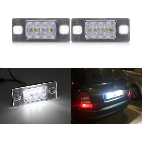 2PCs Fits For Skoda Fabia MK1 6Y SMD Canbus Error Free White Led License Plate Lights Lamps