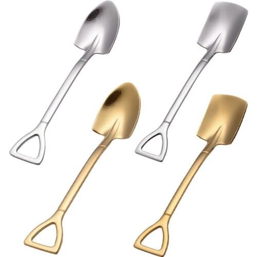 4Pcs Coffee Spoon Cutlery Set Stainless Steel Creative tea-spoon Ice Cream Dessert Spoon Shovel New Year Gift Fashion Tableware