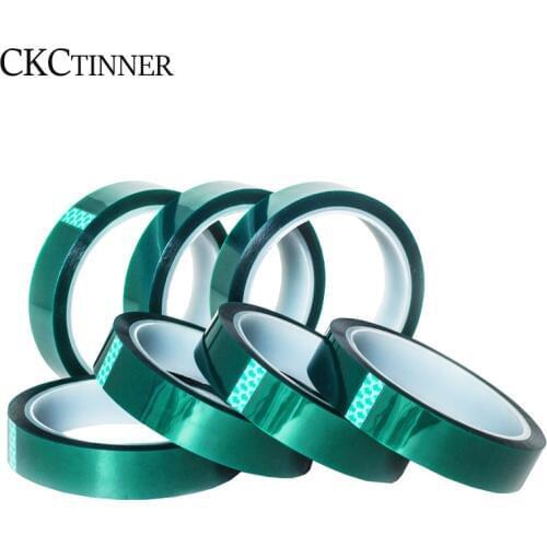 5/6/8/10/12/15/20-80MM x 33M Green High Temperature Resistant Kapton Tape Polyimide For Electric Task/grills/powder coating