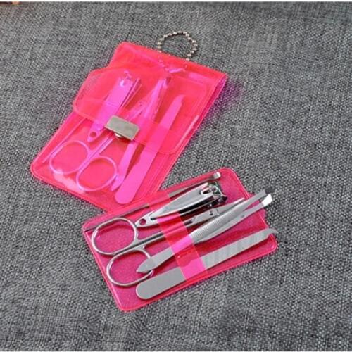 5pcs Stainless Steel Nail Pedicure Scissors Clipper Tweezer Dig Ear Pick Spoon Knife Nail File Utility Nail Clipper Manicure Kit