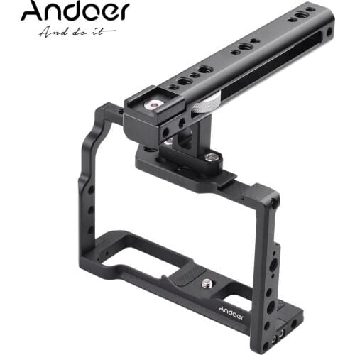 Andoer Aluminum Alloy Camera Cage Kit Protective Vlog Cage with Metal Top Handle Film Making System for Fujifilm X-T3 X-T2 ILDC