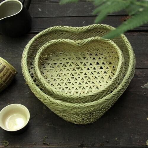 Handmade Bamboo Basket, Fruit, Food, Beans, Household Storage Box, Kitchen Drain Basket