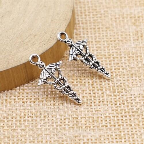 Free shipping 72pcs 23x11mm antique silver Cane medical symbol charms diy retro jewelry fit Earring keychain hair card pendant