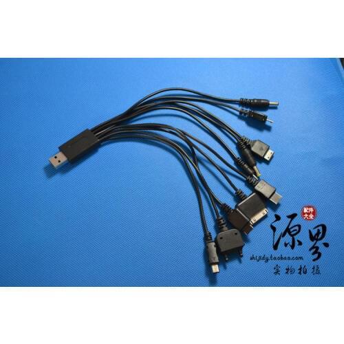 Free shipping + tracking number 10 in1 universal Flexible USB to Multi Plug Cell Phone Charger Cable