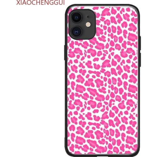 Phone cover cases for iphone 6 6S 7 8 Plus X Xs XR 11 12 MINI Pro Max 5 5S SE 2020 Soft Silicone TPU Pink Cheetah Print