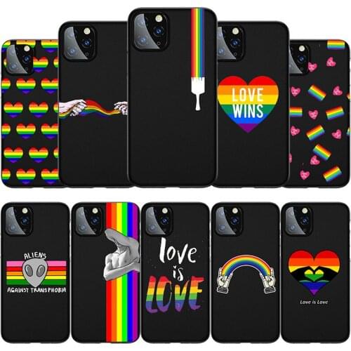 Heart Rainbow Gay Pride LGBT Phone Case for IPhone X XR XS 7 8 Plus 11 12 Pro MAX Iphone Se 2020 High Heel Shockproof Shell