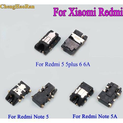ChengHaoRan 2pcs For Xiaomi Redmi Note 5 5A Plus 6 6a Earphone Headphone Audio Jack Flex Cable High Quality Replacement Part