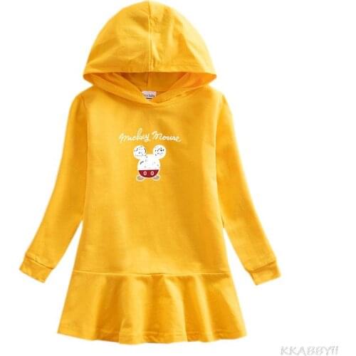 Disney Mickey Mouse Spring and Autumn new fashion girl hooded sports dress cartoon skirt
