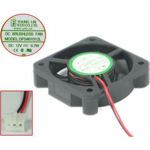 Young Lin DFS401012L DC 12V 0.70W 40x40x10mm 2-wire Server Square Fan