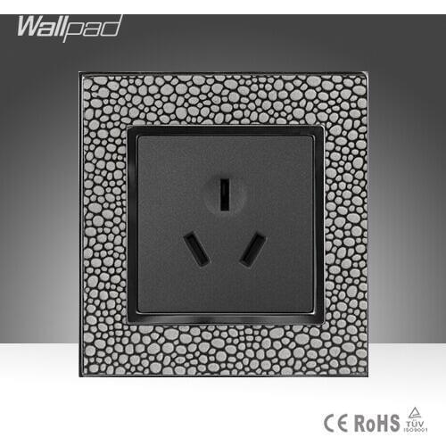 New Arrival Wallpad Brown Leather Frame 110V-250V Hotel 3 Pin 16A Australia New Zealand Air Condition Electric Socket,Free Ship
