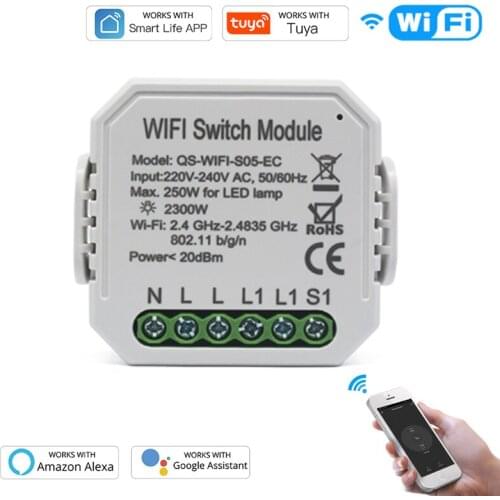 WIFI Intelligent Switch DIY Breaker Module APP Remote Control with Metering Electric Quantity Compatible with for Amazon Alexa