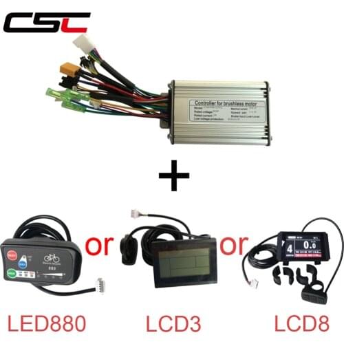 Square Wave Brushless Gear Electric Bicycle 6 Mosfet Controller For 36V 250W 350W 500W Ebike , KT Series LED LCD3 LCD8 Display