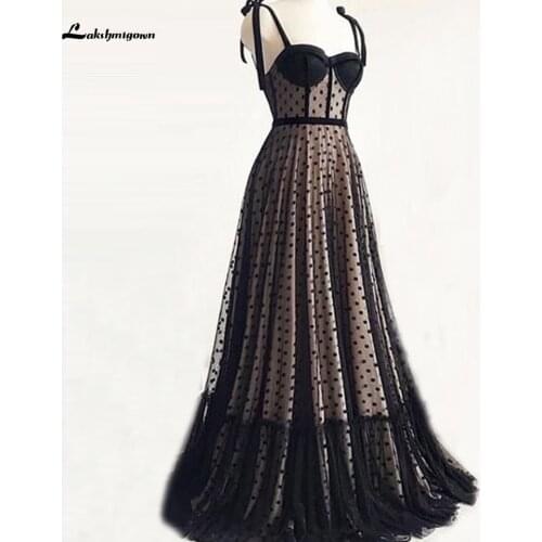 Lakshmigown Gothic Black Wedding Dress Corset Lace Up Back 2021 Vestido Noiva Simples A Line Bridal Gown Boho Weeing Dresses