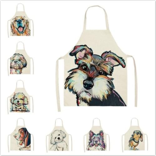 Dog Pattern Beauty Pattern Linen Apron Ladies Apron Baking Apron Apron Kitchen Cooking Apron Mens Apron Cafe Kitchen Apron