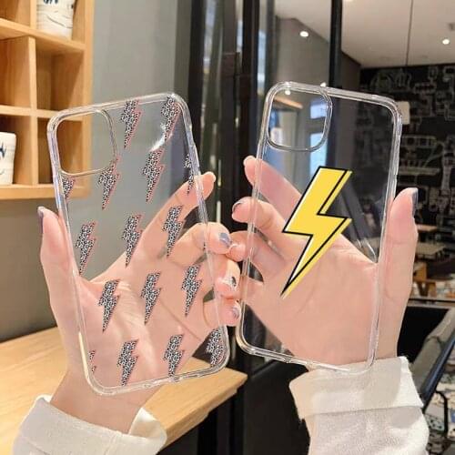 Cute lightning Phone Case Transparent soft For iphone 5 5s 5c se 6 6s 7 8 11 12 13 plus mini x xs xr pro max
