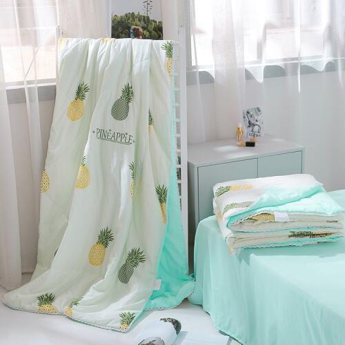 Lace washed cotton AB version printed summer air conditioner is soft and skin-friendly summer cool can be washed Cover