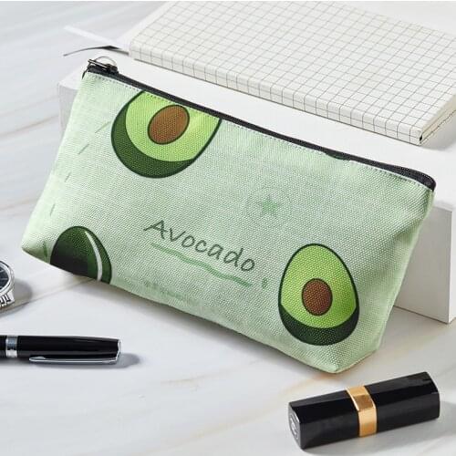 Energetic And Full Of Avocado Print Pattern Series MakeupBag New Girls and Ladies Square Small Cosmetic Bag Travel Storage Bag