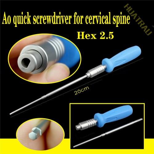 Orthopaedic instruments medical cervical universal pedicle screw sealing cap Ao quick assembly lengthening screwdriver hex 2.5