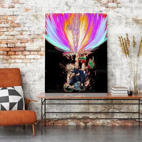 Canvas Prints Poster Home Japan Anime Decoration My Hero Academy Painting Wall Art Fire Picture Modular Living Room No Framework