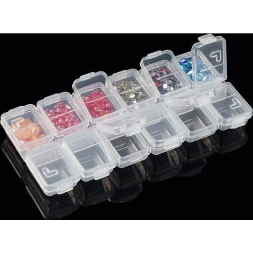 12 Grids Transparent Plastic Storage Box Diamond Painting Accessories Tool Box DIY Diamond Embroidery Cross Stitch Organizer
