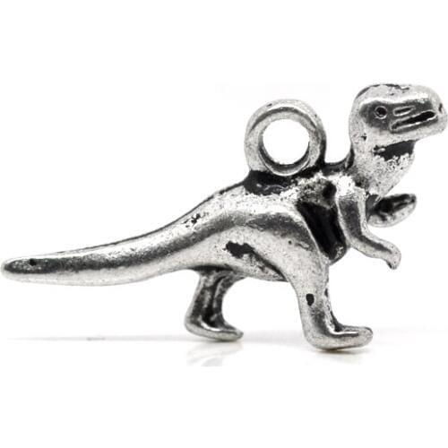 DoreenBeads 50 Silver Color Dinosaur Charms Pendants 22x12mm (B14767), yiwu