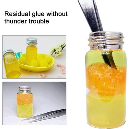 Professional Eyelash Extension Tweezers Cleaning Tools with Glue Remover Liquid and Sponge Ball Eyelashes Tweezers Cleaner Tool