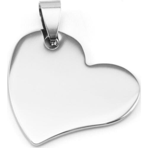 Simsimi mini askew heart charm diy jewelry charms mirror polished Pendant for women stainless steel wholesale price 50pcs