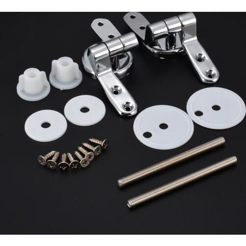 Alloy Replacement Toilet Seat Hinges Mountings Set Chrome with Fittings Screws For Bathroom Accessories Universal