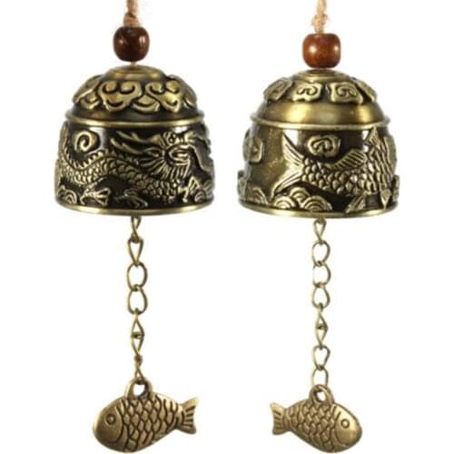 Stylish 1pc Dragon/Fish Feng Shui Bell Blessing Good Luck Fortune Hanging Wind Chime Decorative pendant Decoration Crafts