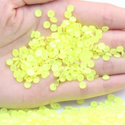 Luminous Nail Art Rhinestones Fluorescence Citrine Color Glitter Glass Gem 3D Charm Flatback Strass Nail Design