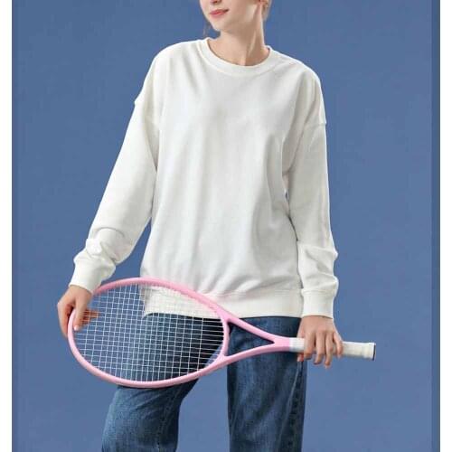 Crewneck Sweatshirt Aesthetic Solid Color Sweatshirt Cotton Long Sleeve Loose Casual Plain Pullover Top Girl Fashion Clothes