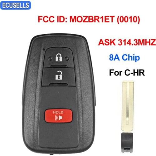 2+1/3 Button Smart Remote Car Key Fob ASK 314.3MHz with 8A Chip FCC ID: BRIET-0010-US for Toyota C-HR 2018 2019 MOZBR1ET