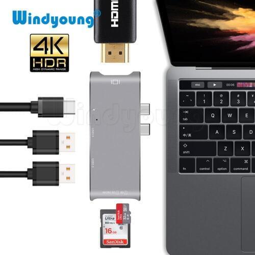 USB C HUB HDMI for MacBook Pro Hub Adapter thunderbolt 3 USB-C HDMI USB 3.0 SD/TF Card Reader Type-C Power Delivery Type C Hub