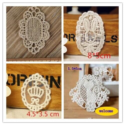Vintage Cotton Patches Lace Crochet doilies Appliques Motifs Embroidery Patches Clothes Trim 20 pcs Wholesale