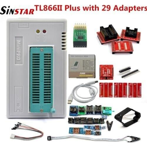 XGECU Original New TL866II PLUS +29 Adapters Updated MiniPro Universal High Speed USB Programmer High Performance 100