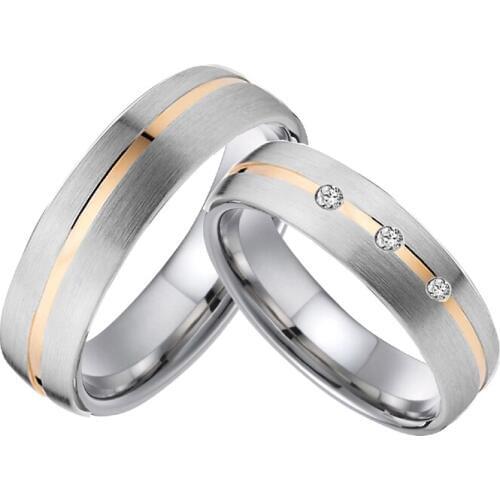 1 pair custom rose gold color mens wedding band womens couple rings titanium jewelry anniversary promise ring