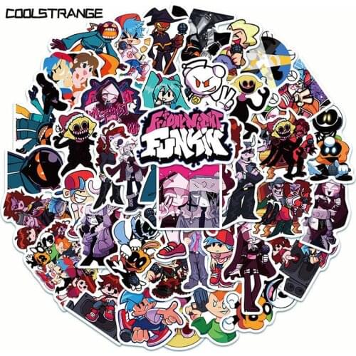 10/30/50Pcs Friday Night Funkin Game Stickers Laptop Boyfriend Skid And Pump Girlfriend Daddy Mommy Monster Spirit Senpai Pico