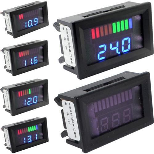 12V Acid Lead Batteries Indicator Battery Capacity Digital LED Tester Voltmeter With Dual Display Free Shipping 12000782