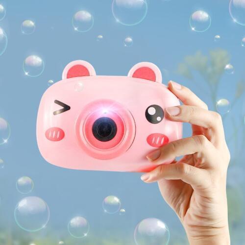 Childrens cartoon bubble machine automatic light music blowing bubble camera childrens toy boy birthday gift Christmas