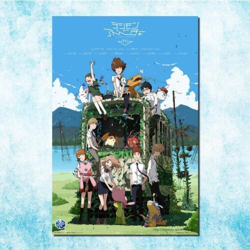 Digimon Adventure Tri Anime Silk Canvas Poster Print 13x20 24x36 nch YagamiTaichi Agumon Pictures For Living Room Decor -3