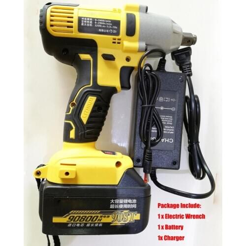 90800mAh Electric Brushless Electric Wrench Li-Ion Battery Wrench Cordless Speed Control Wrench Power Tool