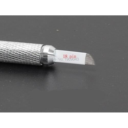 Permanent Makeup Needles Eyebrow Microblading Manual Bevel Blades 18 Pins for Tattoo Machine and Pen 500Pcs High Quality