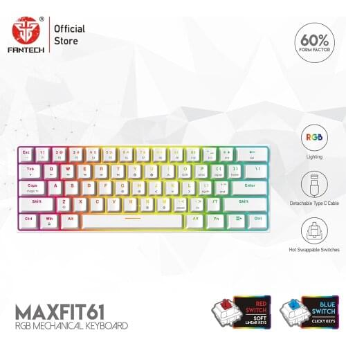 FANTECH MAXFIT61 Gaming Mechanical Keyboard USB Wired 61 keys with RGB Hot Swappable Switches for PC Computer Gamer